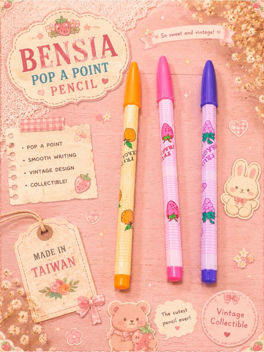 Bensia, Pop a point vintage scented pencils